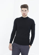 Load image into Gallery viewer, Merino Knit Turtleneck in Black